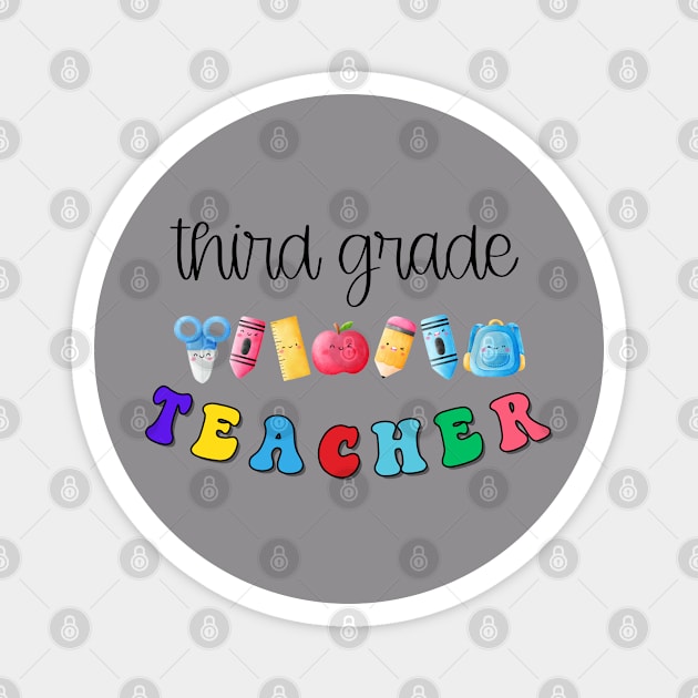 Third Grade Teacher Shirt Magnet by TeeShop Designs